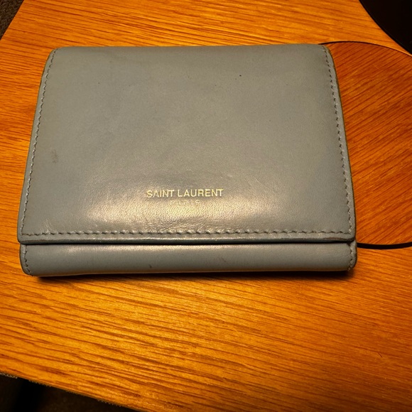 YSL Light Blue Tri Fold Wallet - Picture 7 of 8